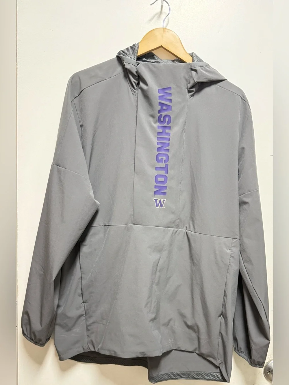 adidas Gray Pullover with Purple WASHINGTON Print